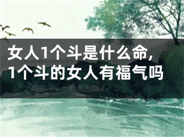 女人1个斗是什么命,1个斗的女人有福气吗