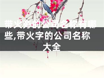 带火旁的公司名称有哪些,带火字的公司名称大全