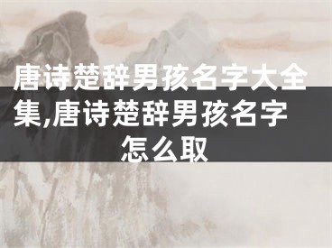 唐诗楚辞男孩名字大全集,唐诗楚辞男孩名字怎么取