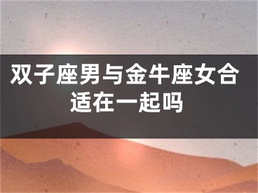 双子座男与金牛座女合适在一起吗