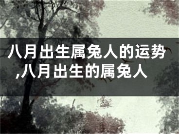 八月出生属兔人的运势,八月出生的属兔人