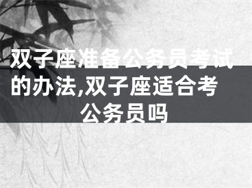 双子座准备公务员考试的办法,双子座适合考公务员吗