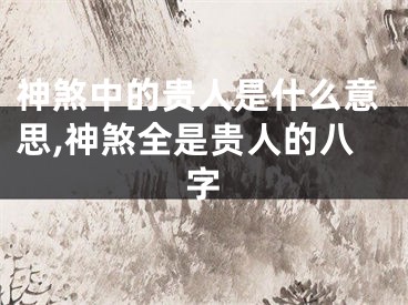 神煞中的贵人是什么意思,神煞全是贵人的八字