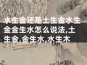 水生金还是土生金水生金金生水怎么说法,土生金,金生水,水生木