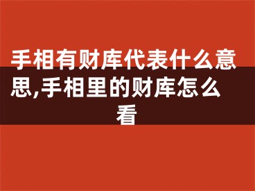 手相有财库代表什么意思,手相里的财库怎么看