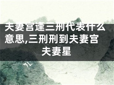 夫妻宫逢三刑代表什么意思,三刑刑到夫妻宫夫妻星