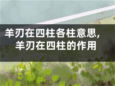 羊刃在四柱各柱意思,羊刃在四柱的作用