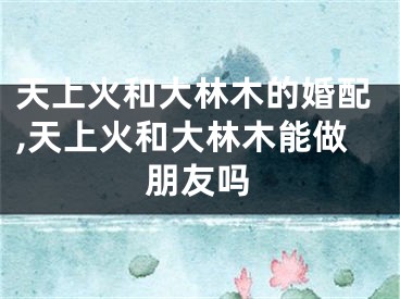 天上火和大林木的婚配,天上火和大林木能做朋友吗