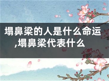 塌鼻梁的人是什么命运,塌鼻梁代表什么