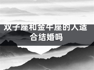 双子座和金牛座的人适合结婚吗