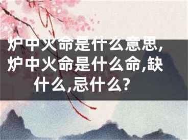 炉中火命是什么意思,炉中火命是什么命,缺什么,忌什么?