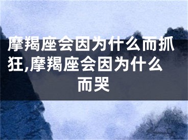 摩羯座会因为什么而抓狂,摩羯座会因为什么而哭