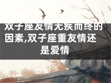 双子座友情无疾而终的因素,双子座重友情还是爱情