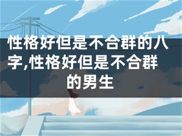 性格好但是不合群的八字,性格好但是不合群的男生