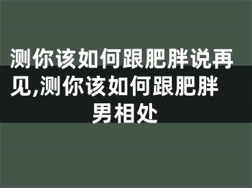 测你该如何跟肥胖说再见,测你该如何跟肥胖男相处