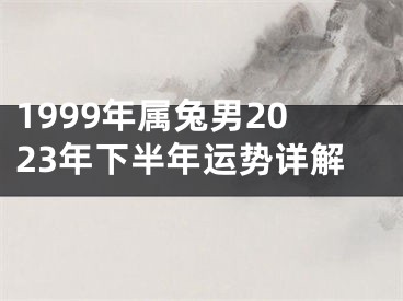 1999年属兔男2023年下半年运势详解