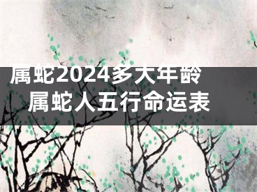 属蛇2024多大年龄 属蛇人五行命运表