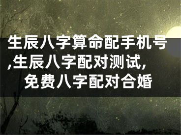 生辰八字算命配手机号,生辰八字配对测试,免费八字配对合婚