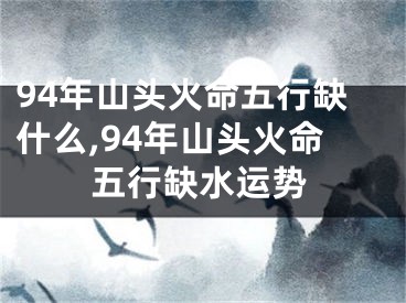 94年山头火命五行缺什么,94年山头火命五行缺水运势