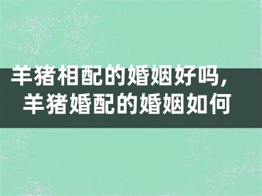 羊猪相配的婚姻好吗,羊猪婚配的婚姻如何