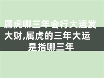 属虎哪三年会行大运发大财,属虎的三年大运是指哪三年
