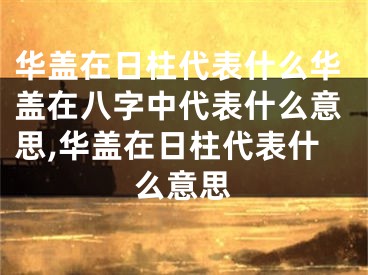 华盖在日柱代表什么华盖在八字中代表什么意思,华盖在日柱代表什么意思