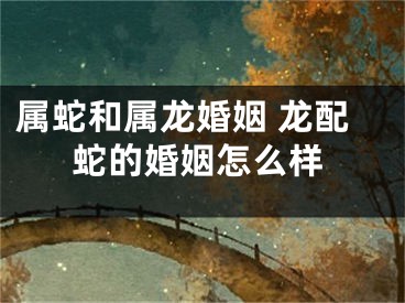 属蛇和属龙婚姻 龙配蛇的婚姻怎么样