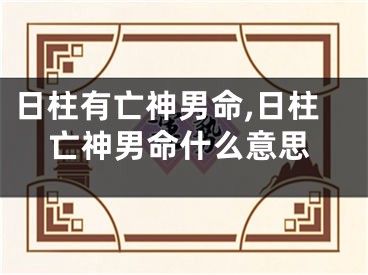 日柱有亡神男命,日柱亡神男命什么意思