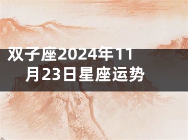 双子座2024年11月23日星座运势
