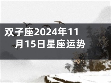 双子座2024年11月15日星座运势