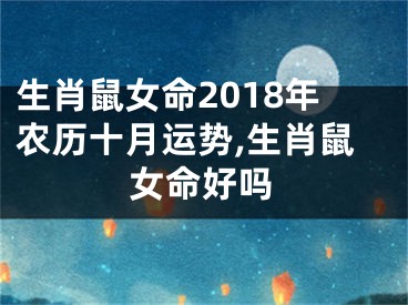 生肖鼠女命2018年农历十月运势,生肖鼠女命好吗