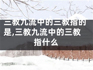 三教九流中的三教指的是,三教九流中的三教指什么