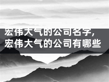 宏伟大气的公司名字,宏伟大气的公司有哪些