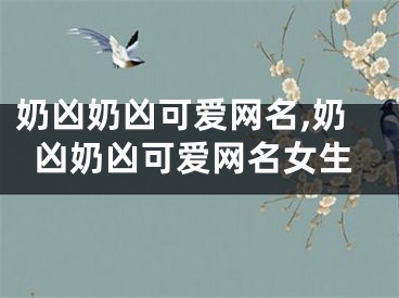 奶凶奶凶可爱网名,奶凶奶凶可爱网名女生
