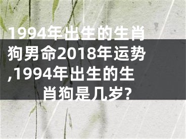 1994年出生的生肖狗男命2018年运势,1994年出生的生肖狗是几岁?