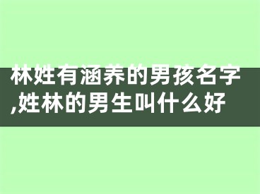林姓有涵养的男孩名字,姓林的男生叫什么好