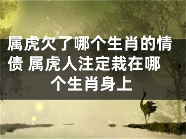 属虎欠了哪个生肖的情债 属虎人注定栽在哪个生肖身上