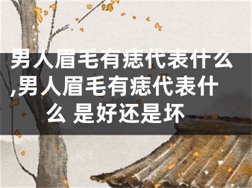 男人眉毛有痣代表什么,男人眉毛有痣代表什么 是好还是坏