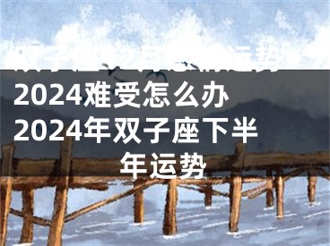 双子座12月感情运势2024难受怎么办 2024年双子座下半年运势