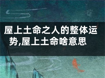 屋上土命之人的整体运势,屋上土命啥意思