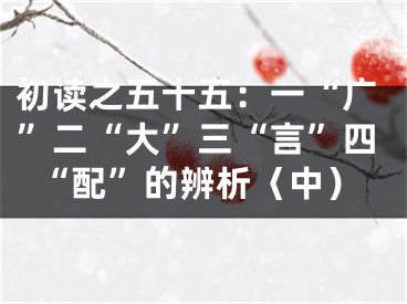 初读之五十五：一“广”二“大”三“言”四“配”的辨析〈中）