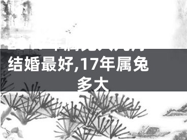 2017年属兔人几月结婚最好,17年属兔多大
