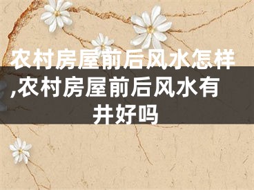 农村房屋前后风水怎样,农村房屋前后风水有井好吗