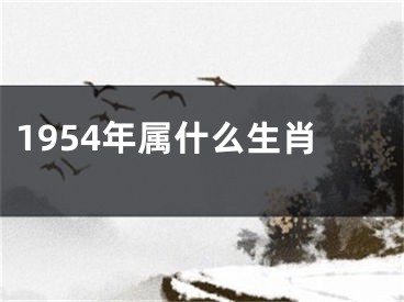 1954年属什么生肖