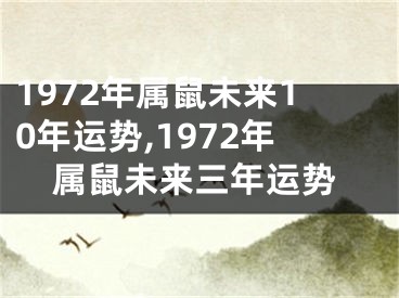 1972年属鼠未来10年运势,1972年属鼠未来三年运势
