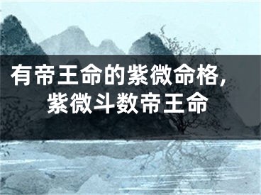 有帝王命的紫微命格,紫微斗数帝王命