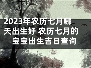 2023年农历七月哪天出生好 农历七月的宝宝出生吉日查询