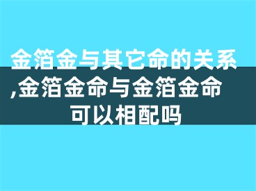 金箔金与其它命的关系,金箔金命与金箔金命可以相配吗
