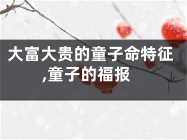 大富大贵的童子命特征,童子的福报