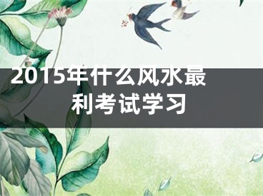 2015年什么风水最利考试学习